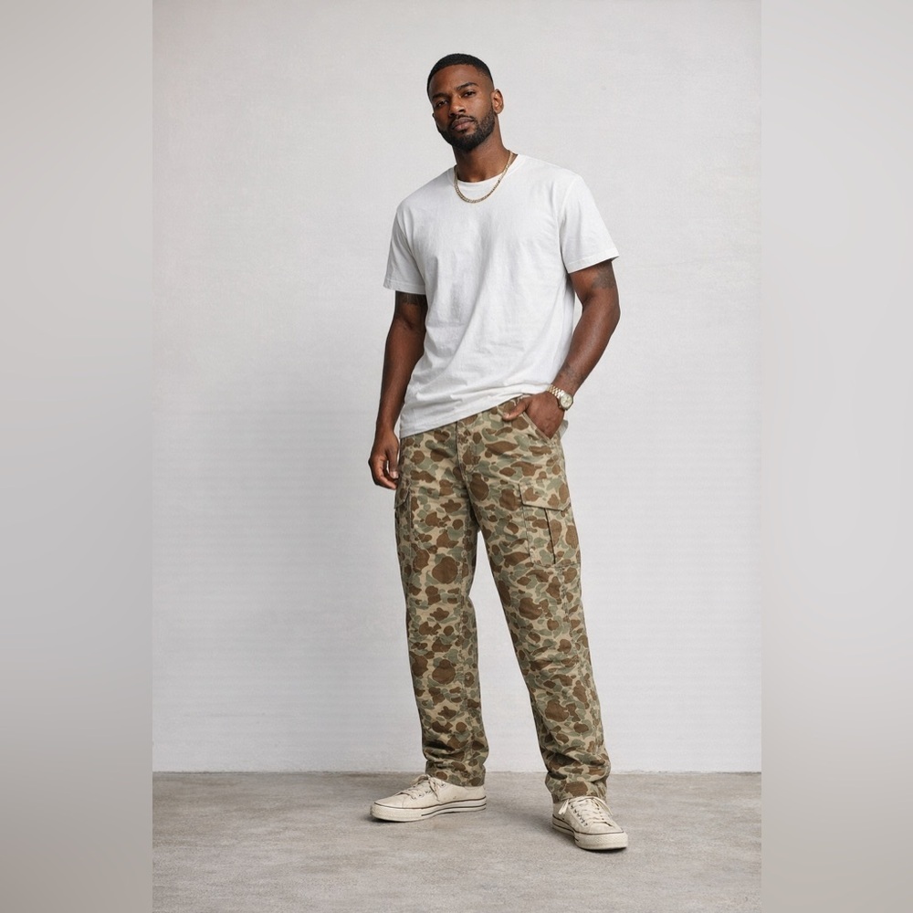 Levi’s XX Cargo Baggy Camouflage Pants 33x32 NWT Cotton Camo Utility